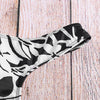 Flowers Pattern One Shoulder Women High Waist Bikini 2 Pieces Swimwear