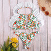 Women Sexy Flouncing Cross Strap Two-piece Swimwear Bikini Set