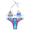 Women Sexy Colorful Print Strap Two-piece Swimwear Bikini Set