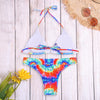 Women Sexy Colorful Print Strap Two-piece Swimwear Bikini Set