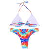 Women Sexy Colorful Print Strap Two-piece Swimwear Bikini Set