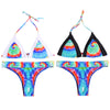 Women Sexy Colorful Print Strap Two-piece Swimwear Bikini Set