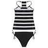 Women Sexy Striped Print Strap Two-piece Swimwear Stylish Bikini Set