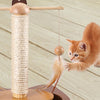 Sisal Scratch Board for Cats With 360° Rotating Rod, Feather and Wooden Balls
