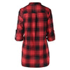 Front Pocket Half Button Tartan Blouse
