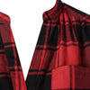 Front Pocket Half Button Tartan Blouse