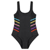 Sexy Colorful Striped Conjoined Swimsuit Women Beachwear Swimwear Suit