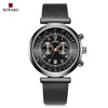 REWARD RD63064M Calendar Luminous Pointers Steel Mesh Strap Men Business Quartz Watch