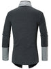 Contrast Patchwork Open Front Long Sleeve T-shirt