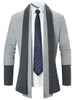 Contrast Patchwork Open Front Long Sleeve T-shirt