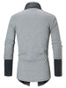 Contrast Patchwork Open Front Long Sleeve T-shirt