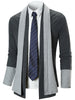 Contrast Patchwork Open Front Long Sleeve T-shirt