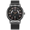 REWARD RD63063M Men's Ultra-thin Three-eye Multi-function Mesh Belt Quartz Watch