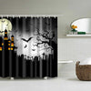 Halloween Castle Cemetery Print Waterproof Fabric Shower Curtain