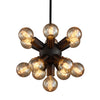 E27 12 Bulb Sockets Industrial Retro Pendant Light Wrought Iron Cafe Dining Room Droplight