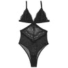 Lace Sheer Plunge Cutout Bodysuit