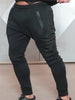 Long Drawstring Elastic Patchwork Jogger Pants
