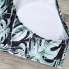 Zip Tropical Leaves Print Bikini Set
