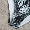 Zip Tropical Leaves Print Bikini Set
