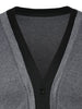 Button Up Color Block Long Sleeve Cardigan