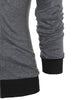 Button Up Color Block Long Sleeve Cardigan