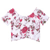 Floral Elastic Cropped Blouse