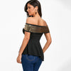 Off The Shoulder Sequins Peplum T-shirt