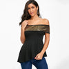 Off The Shoulder Sequins Peplum T-shirt