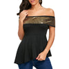 Off The Shoulder Sequins Peplum T-shirt