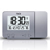 FanJu FJ3531 Projection Alarm Clock with Temperature and Time Projection / USB Charger/ Indoor Temperature and Humidity Silver