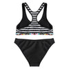 Women Sports Butterfly Printing Bikini Set Sleeveless Padded Bathing Suit
