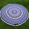 Mandala Lotus Flower Chiffon Round Beach Throw