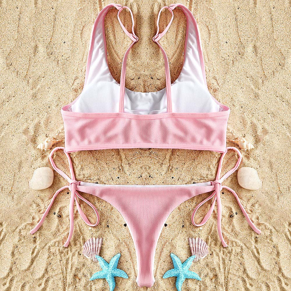 Ribbed Knot Bikini Set