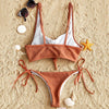 Ribbed Knot Bikini Set