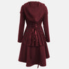 Layered Lace Up High Low Hooded Coat