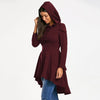 Layered Lace Up High Low Hooded Coat