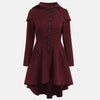 Layered Lace Up High Low Hooded Coat