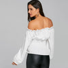 Off The Shoulder Lace Up Smocked Blouse