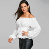 Off The Shoulder Lace Up Smocked Blouse