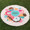 Merry Delicious Sweets Cake Donut Print Round Beach Throw