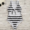Cut Out Stripe One Piece Swimsuit