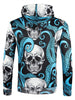 Octopus Skull Printed Pullover Hoodie