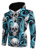 Octopus Skull Printed Pullover Hoodie