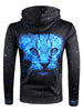 3D Animal Print Pullover Drawstring Hoodie