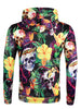 3D Flowers Skull Printed Pullover Hoodie