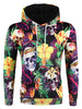 3D Flowers Skull Printed Pullover Hoodie