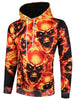3D Skulls Print Pullover Drawstring Hoodie