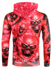 3D Skulls Print Pullover Drawstring Hoodie