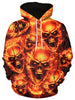 3D Skulls Print Pullover Drawstring Hoodie