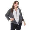 Turn-down Collar Long Sleeve Slit Fake Two-piece Plus Size Blouse Women Shirt